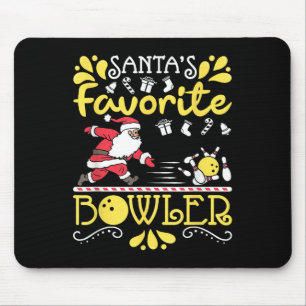 Santa's Favorite Bowler Santa Claus Bowling Christ Mouse Pad