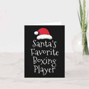 Santas Favorite Boxing Player - Christmas Funny Bo Card
