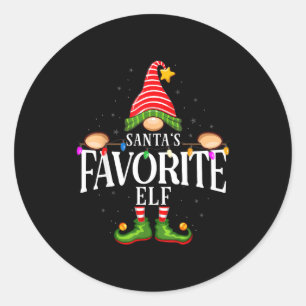 Santa's Favorite Christmas Group Family Pajama  Classic Round Sticker