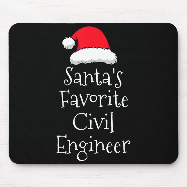 Santas Favorite Civil Engineer - Christmas Funny G Mouse Pad (Front)