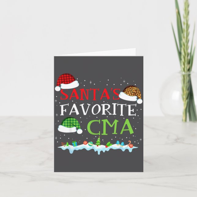 Santa's Favorite Cma Fun Christmas Medical Istant  Card (Front)