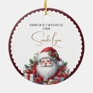 Santa's Favorite CNA Ceramic Ornament
