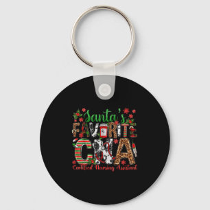 Santa's Favorite Cna Certified Nursing Istant Chri Keychain