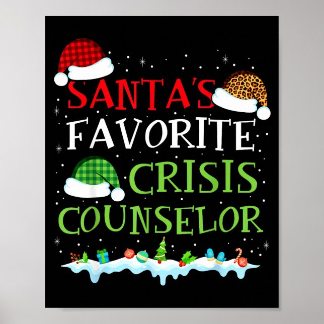 Santa's Favorite Crisis Counselor Fun Christmas  Poster (Front)