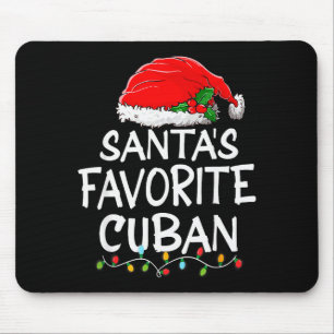 Santa's Favorite Cuban Christmas Santa Claus Tree Mouse Pad