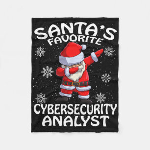 Santa's Favorite Cyber Security Analyst Christmas  Fleece Blanket