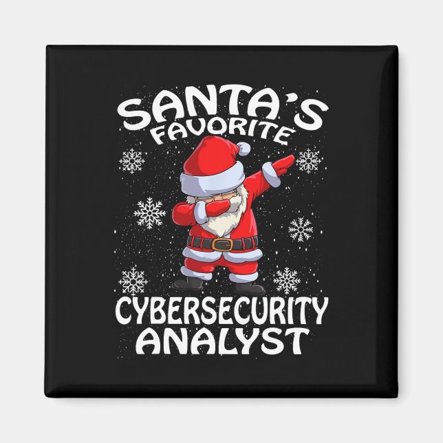 Santa's Favorite Cyber Security Analyst Christmas  Magnet (Front)