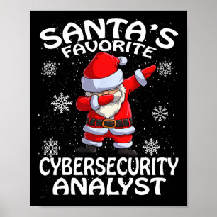Santa's Favorite Cyber Security Analyst Christmas  Poster