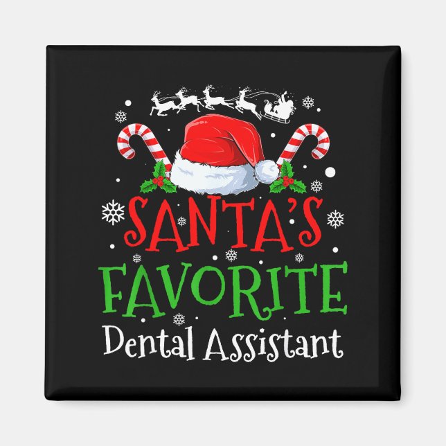 Santa's Favorite Dental Istant Christmas Party  Magnet (Front)