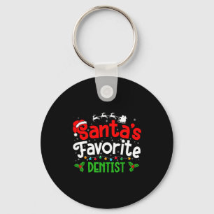 Santa's Favorite Dentist Christmas Party  Keychain