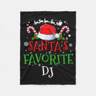 Santa's Favorite Dj Christmas Party Fleece Blanket