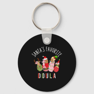 Santa's Favorite Doula Nurse Christmas Stpartum Mi Keychain