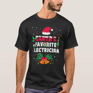Santa's Favorite Electrician Christmas Xmas Gift T-Shirt