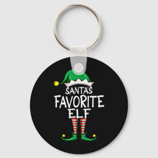 Santa's Favorite Elf Fun Christmas Pajama Santa Cl Keychain
