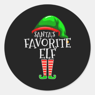 Santa's Favorite Elf Group Matching Family Christm Classic Round Sticker