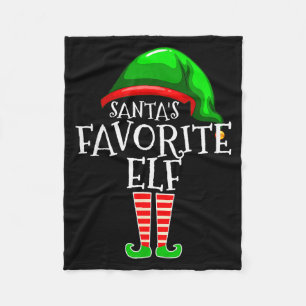 Santa's Favorite Elf Group Matching Family Christm Fleece Blanket