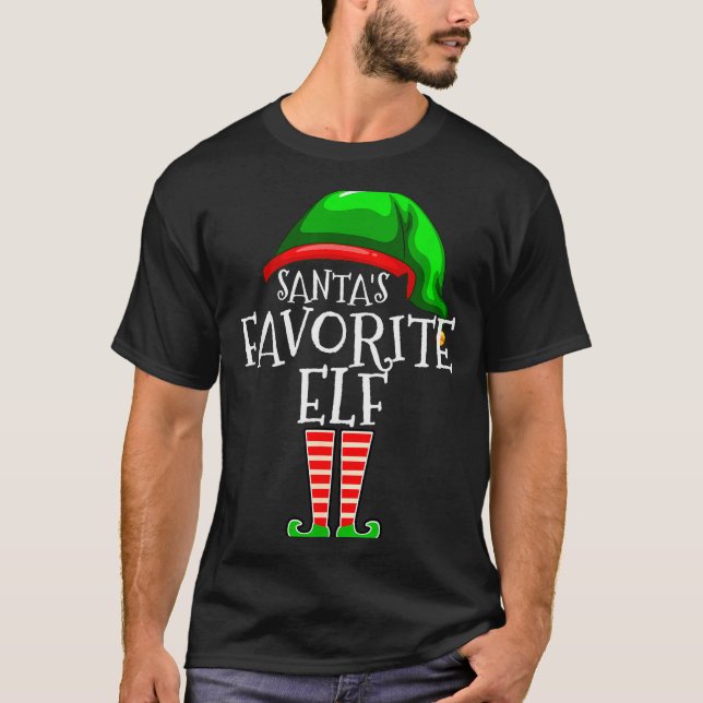 Santa's Favorite Elf Group Matching Family Christm T-Shirt (Front)