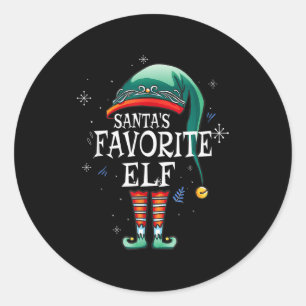 Santa's Favorite Elf The Matching Elf Family For C Classic Round Sticker