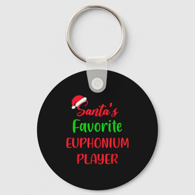 Santas Favorite Euphonium Player Gift Euphonium Ch Keychain (Front)