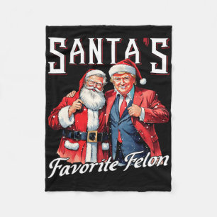 Santa's Favorite Felon Santa Claus Trump Christmas Fleece Blanket