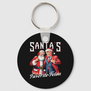 Santa's Favorite Felon Santa Claus Trump Christmas Keychain