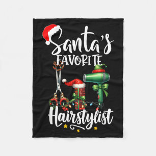 Santa's Favorite Hair Stylist Christmas Hairdresse Fleece Blanket