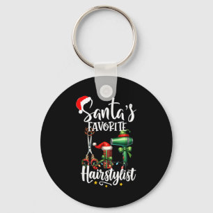 Santa's Favorite Hair Stylist Christmas Hairdresse Keychain