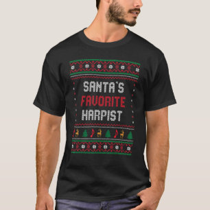 Santas Favorite Harpist       harp Christmas T-Shirt