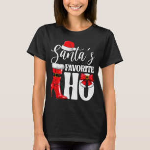 Santa's Favorite Ho Christmas Lights Merry Christm T-Shirt