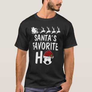 Santa's Favorite Ho Christmas Santa Red Plaid  Soc T-Shirt