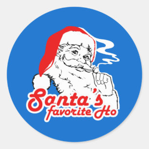 SANTA'S FAVORITE HO CLASSIC ROUND STICKER