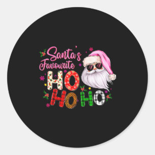 Santa's Favorite Ho Ho Ho Santa Claus Nk Christmas Classic Round Sticker