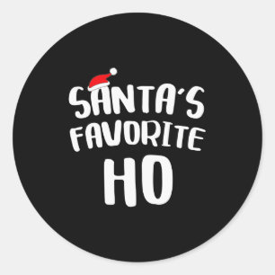 Santa's Favorite Ho Long Sleeve Shirt Funny Christ Classic Round Sticker