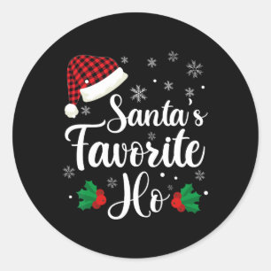 Santa's Favorite Ho Naughty Christmas Adult Humor Classic Round Sticker