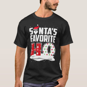 SANTA'S FAVORITE HO Xmas Christmas Santa Hat T-Shirt