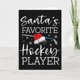 Santa's Favorite Hockey Player Funny Pajama Christ Card
