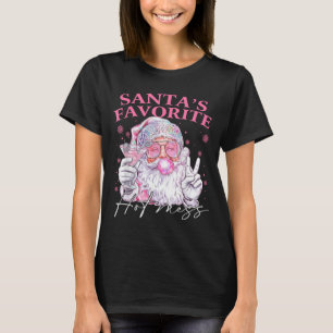 Santa's Favorite Hot Mess Funny Christmas  T-Shirt