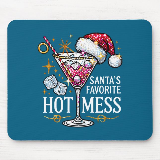 Santa's Favorite Hot Mess Long Sleeve  Mouse Pad (Front)