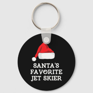 Santa's Favorite Jet Skier Christmas Xmas Skiing S Keychain