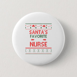 Santa's Favorite L&D Nurse Christmas La 2 Inch Round Button