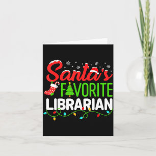 Santa's Favorite Librarian Christmas Library Book  Card