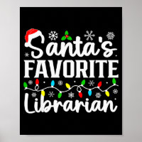Santas Favorite Librarian Funny Christmas Family M