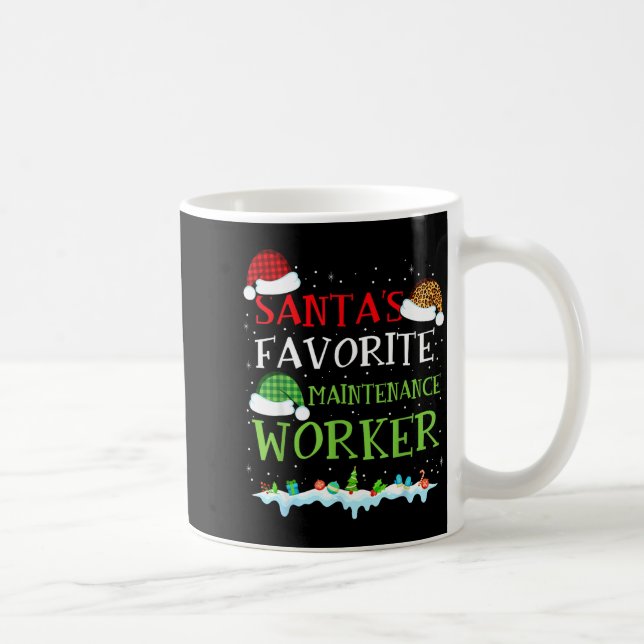 Santa's Favorite Maintenance Worker Fun Christmas  Coffee Mug (Right)