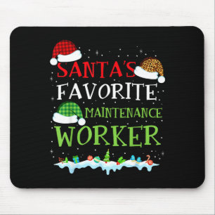 Santa's Favorite Maintenance Worker Fun Christmas Mouse Pad