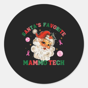 Santas Favorite Mammo Tech Mammography Tech X-ray Classic Round Sticker