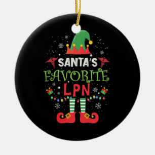 Santas Favorite Massage Therapist Ceramic Ornament