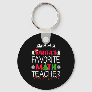 Santa's Favorite Math Teacher Christmas Mathematic Keychain