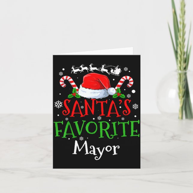 Santa's Favorite Mayor Christmas Party  Card (Front)