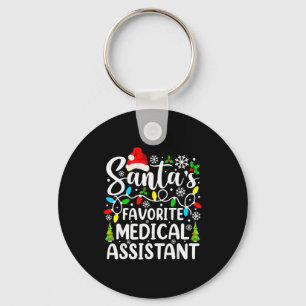Santa's Favorite Medical Istant Funny Christmas  Keychain