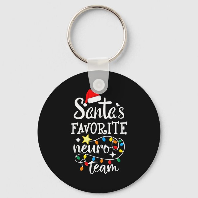 Santa's Favorite Neuro Team Christmas Neurology Nu Keychain (Front)